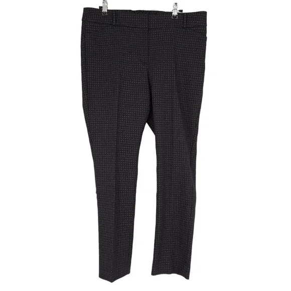 Ann Taylor LOFT Julie Skinny Ankle Dress Pants Jacquard Print Mid Rise Trousers - Picture 1 of 7